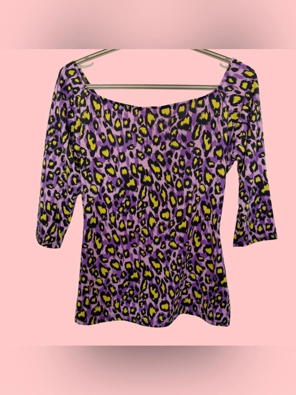 Deadly Dames Leopard purple, pink and yellow top. - Picture 2 of 3